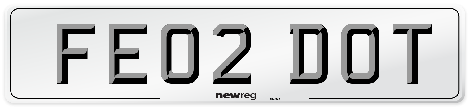 FE02 DOT Number Plate from New Reg